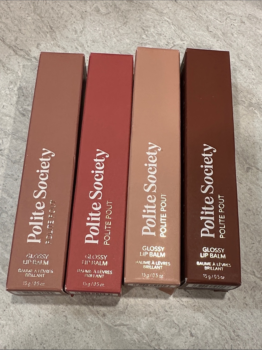 4 Polite Society Polite Pout Glossy Lip Balm Trio